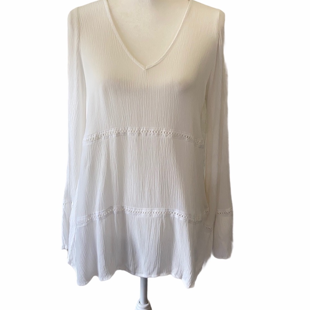 Miin Boho White Blouse Size S